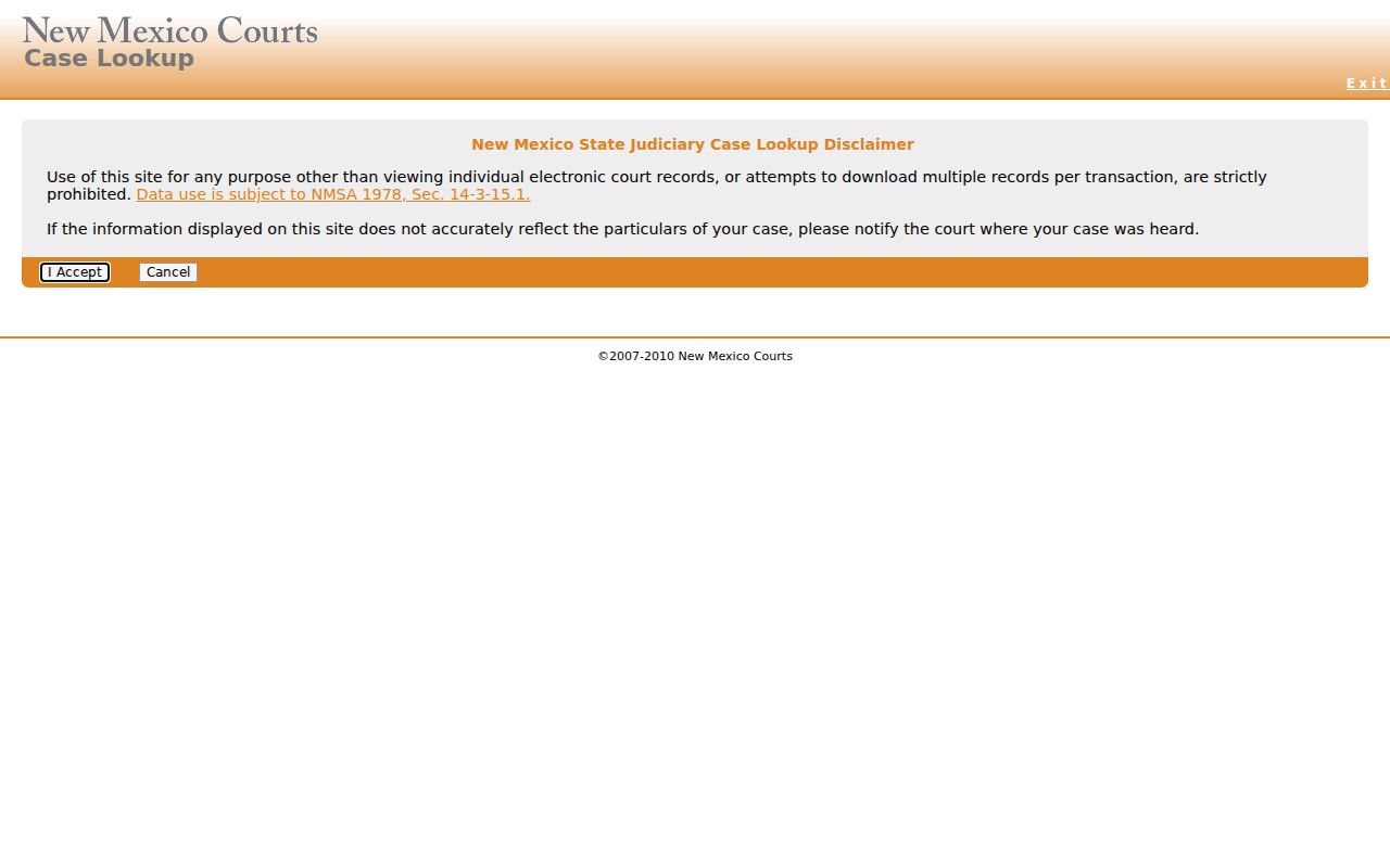 Catron County case search in the New Mexico Case Lookup interface