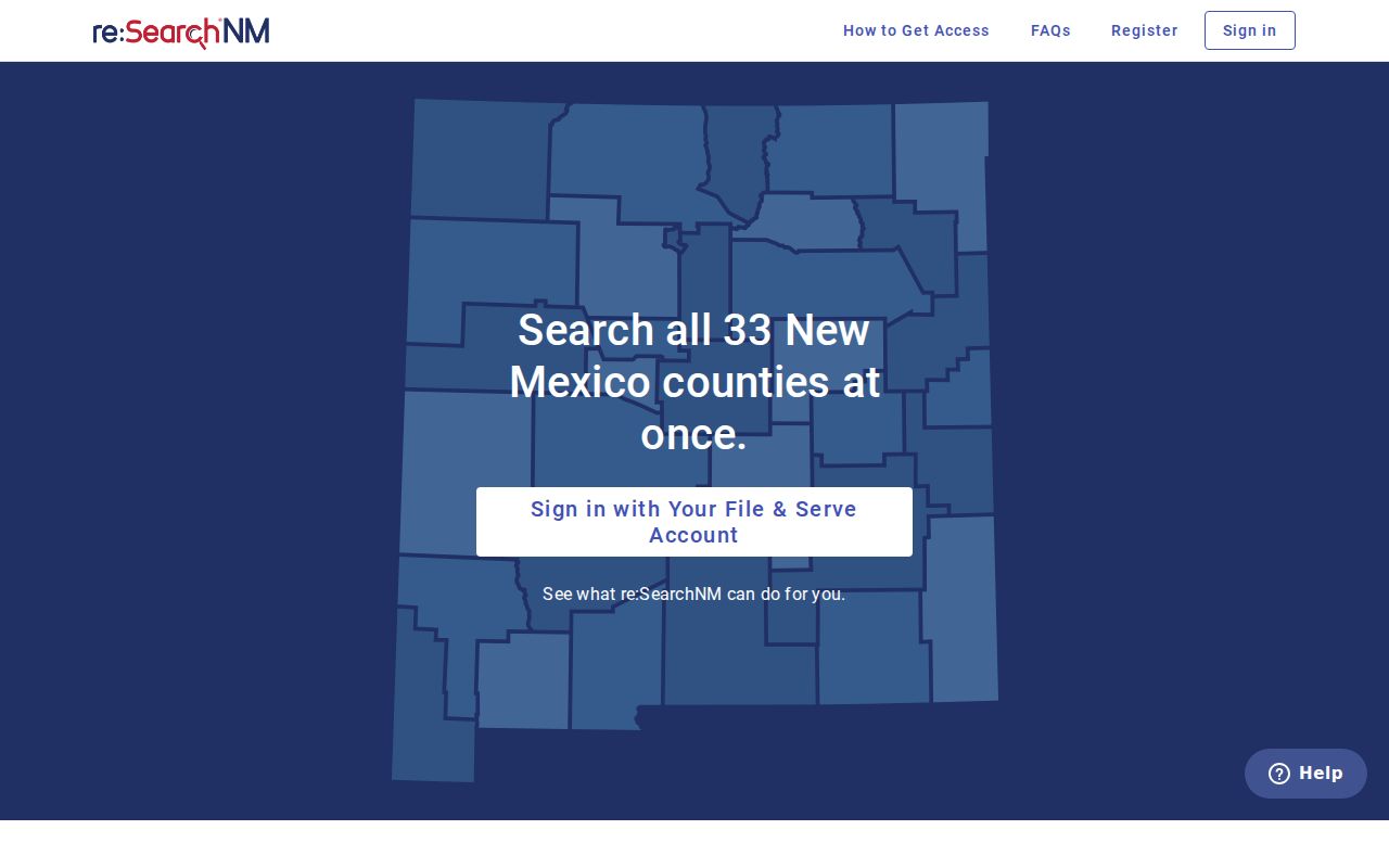 Catron County case search access through the re:Search NM portal