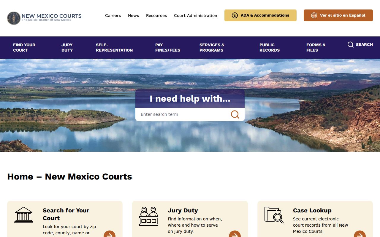 Catron County court docket New Mexico Courts entry page